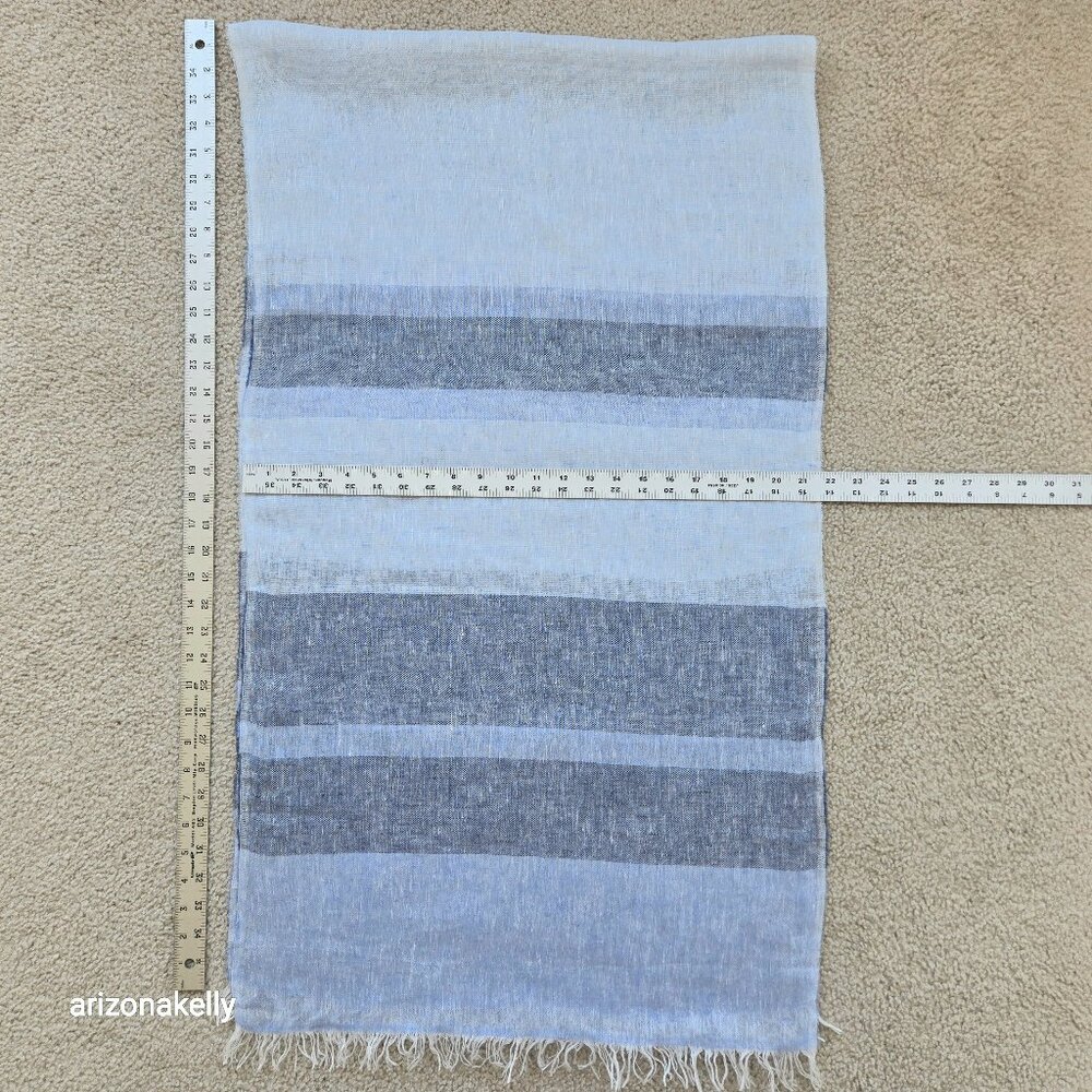 Linen Scarf Sartoria delle Sirene Italy Blue Stripe
